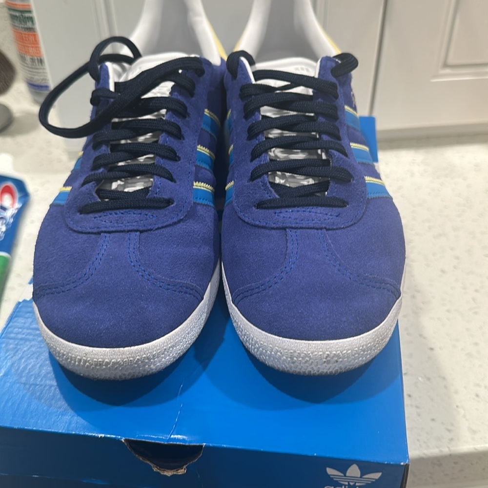 Adidas Gazelle Royal Blue and Yellow Sneakers - Picture 7 of 9